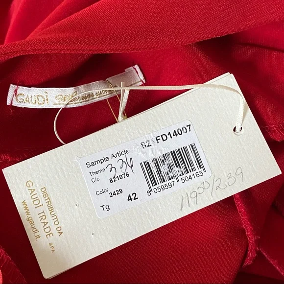 Gaudi' Red Ruffle Mini Dress - Picture 12 of 14